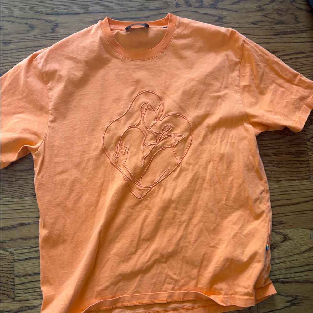 The Kooples Orange Heart Graphic Tee